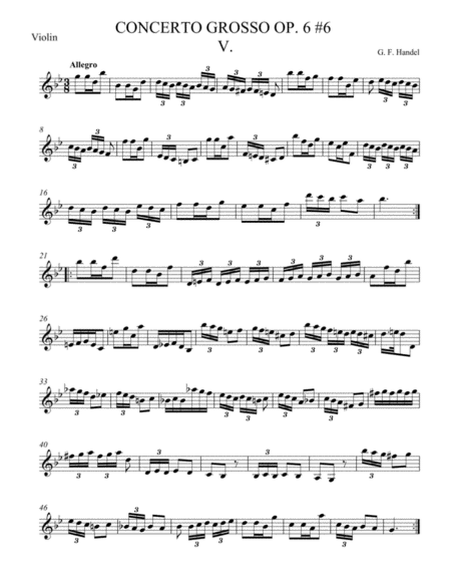 Concerto Grosso Op. 6 #6 Movement V