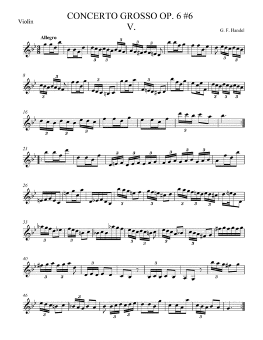 Concerto Grosso Op. 6 #6 Movement V String Orchestra scores gallery preview page 3