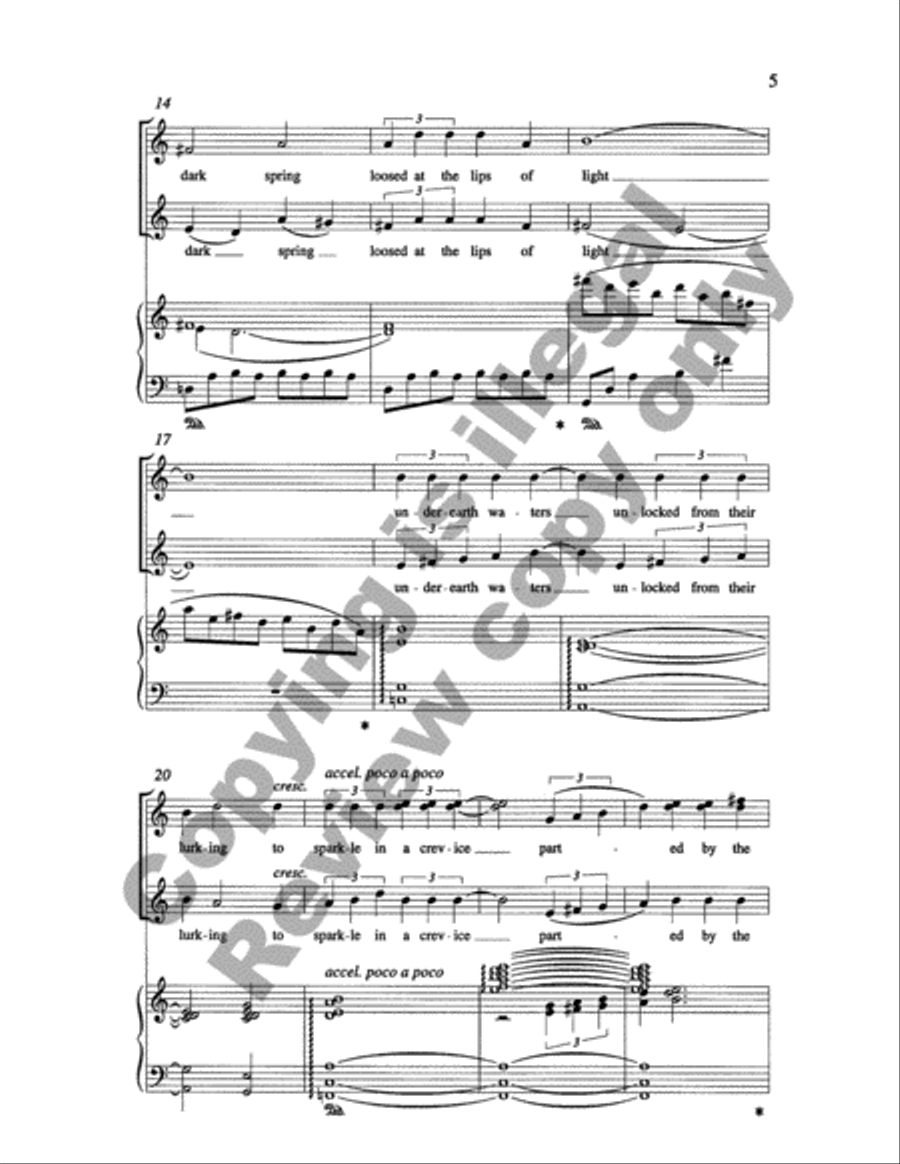 Songs for Women's Voices: 4. Love Is a Rain of Diamonds (Choral Score)