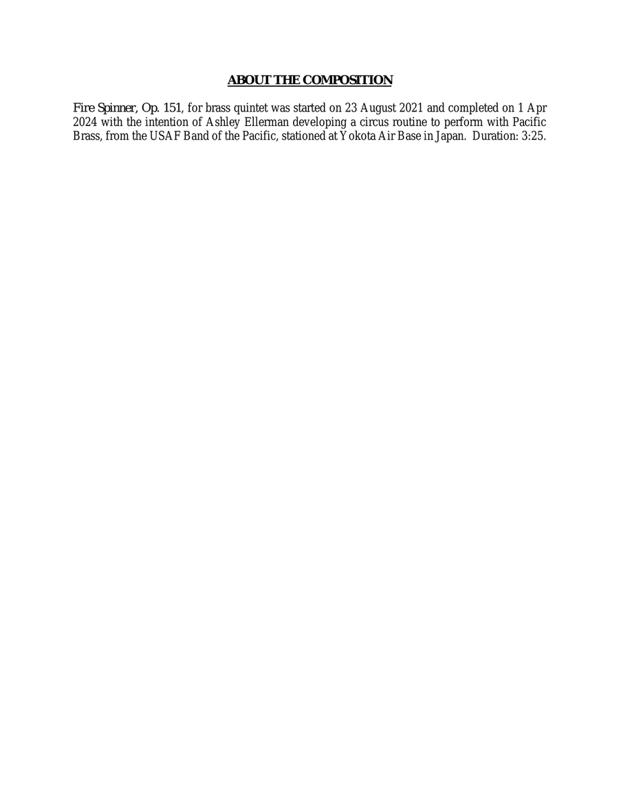Fire Spinner, Op. 151 Fire Spinner, Op. 151 Brass Quintet scores gallery preview page 4