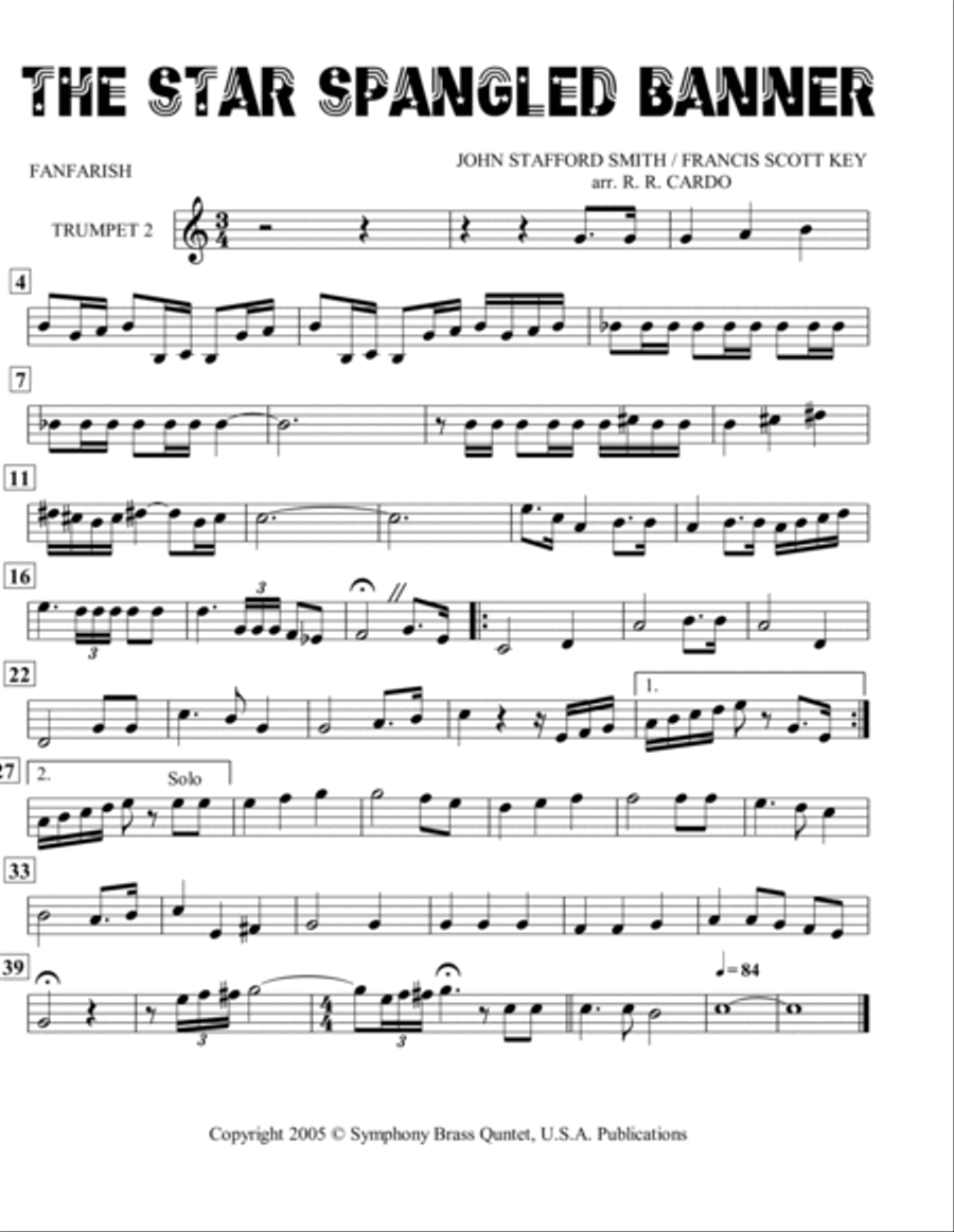 The Star Spangled Banner (with optional intro*) School and Community scores gallery preview page 2