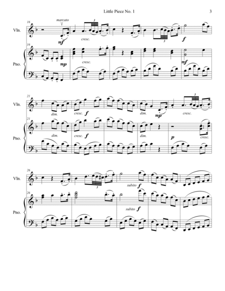 Little Piece No. 1 for Violin and Piano image number null