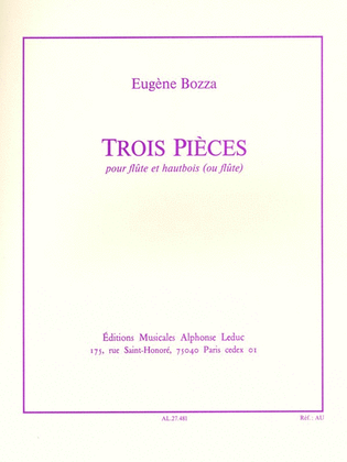 Book cover for 3 Pieces (flute/oboe)