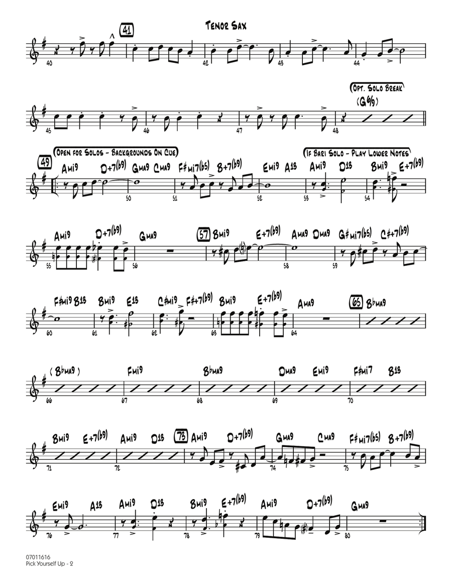 Pick Yourself Up - Tenor Sax Jazz Ensemble scores gallery preview page 2