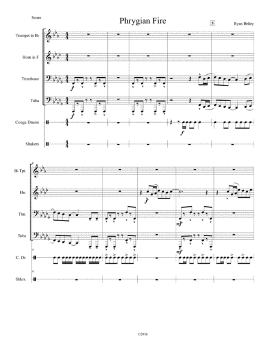 Phrygian Fire Small Ensemble scores gallery preview page 1