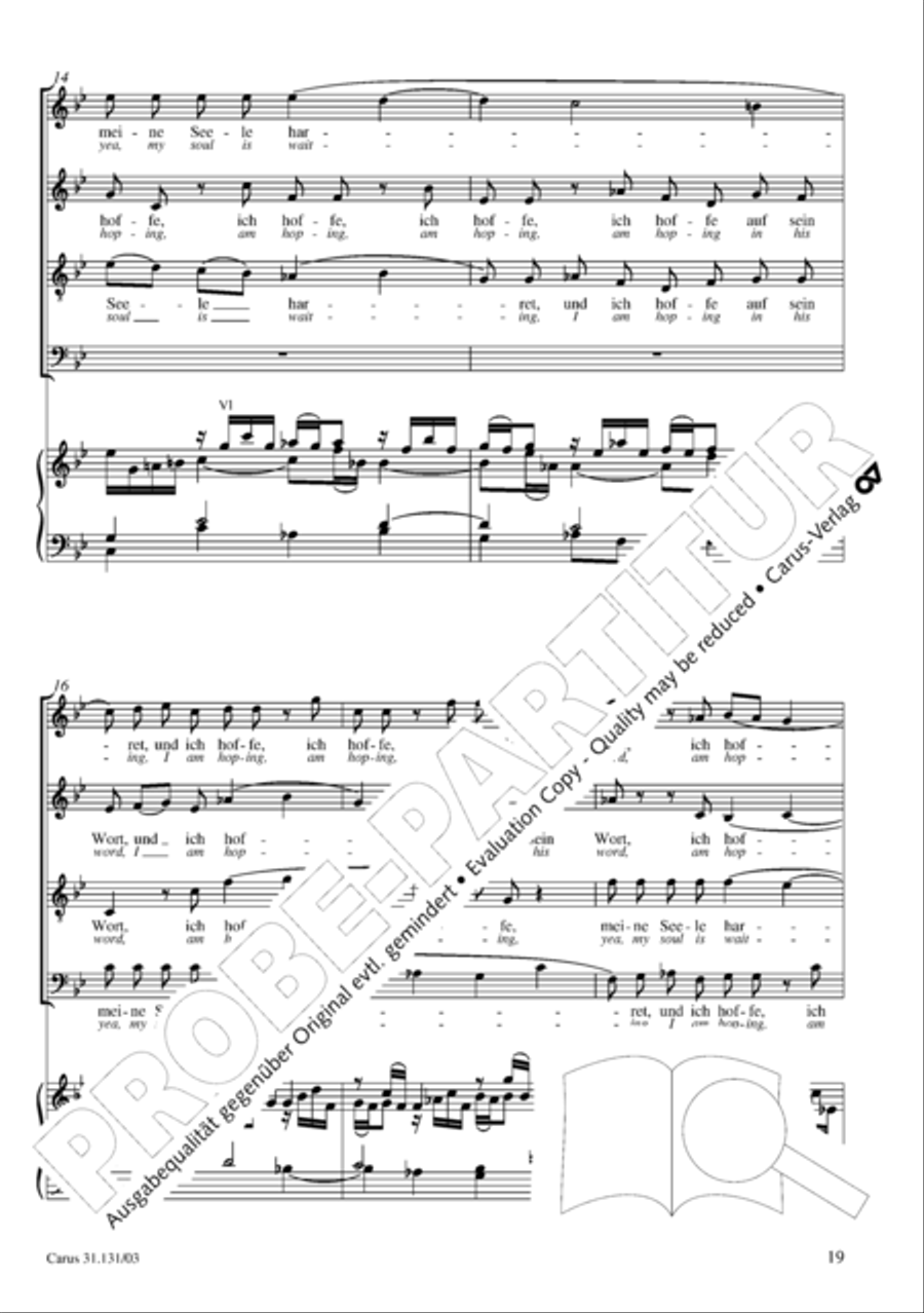 Form the deep, Lord, cried I, Lord, to Thee (Aus der Tiefe rufe ich, Herr, zu dir) 4-Part scores gallery preview page 20