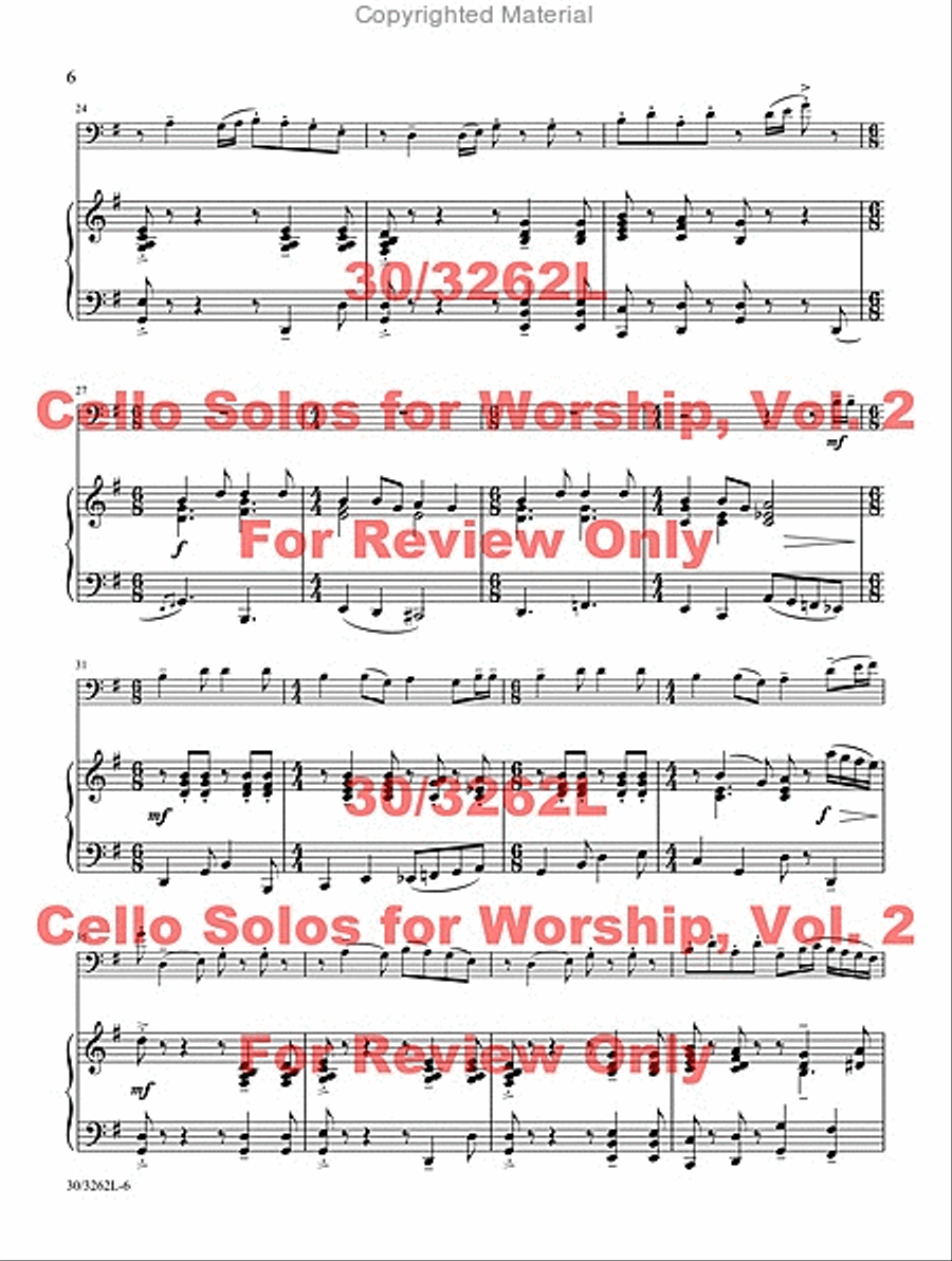 Cello Solos for Worship, Vol. 2 Piano scores gallery preview page 4