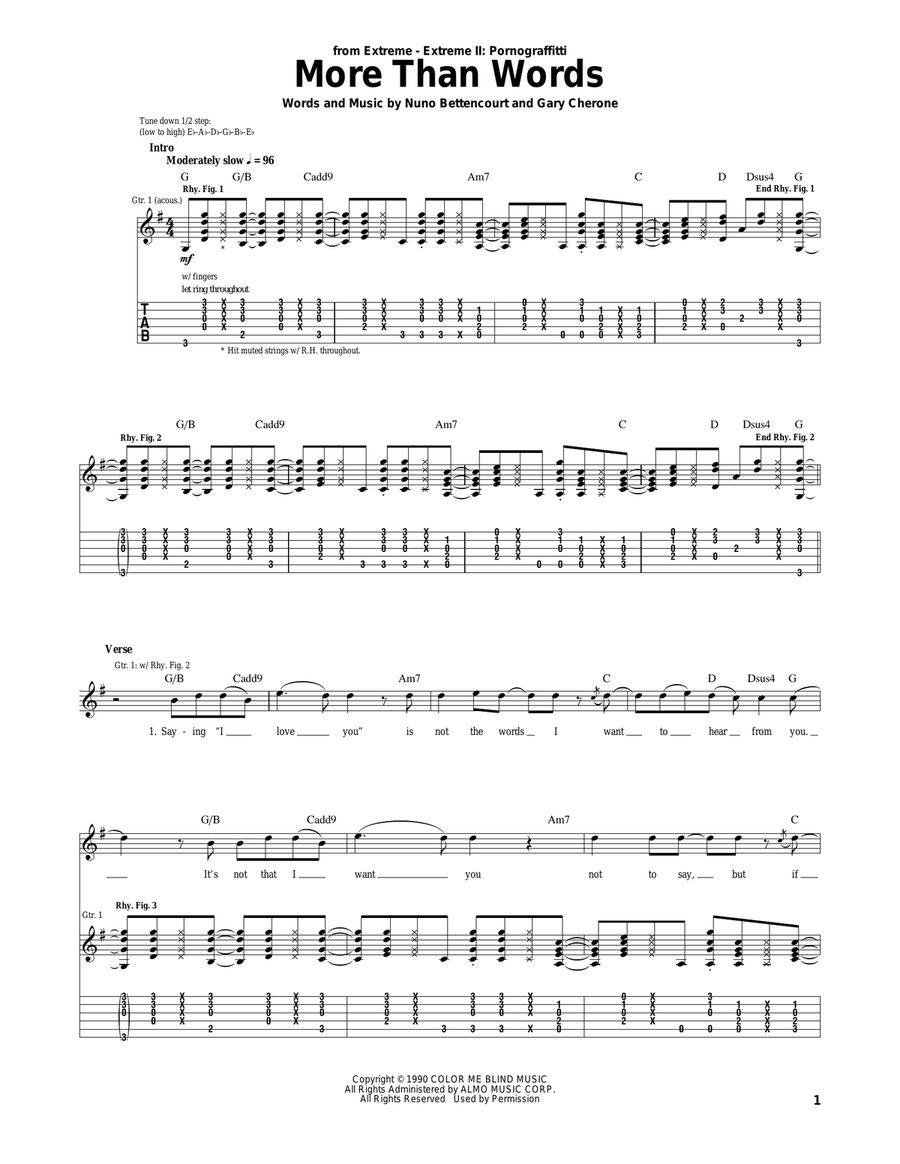More Than Words Acoustic Guitar scores gallery preview page 1