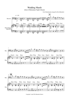 Wedding March (from A Midsummer Night's Dream) for Bassoon and Piano