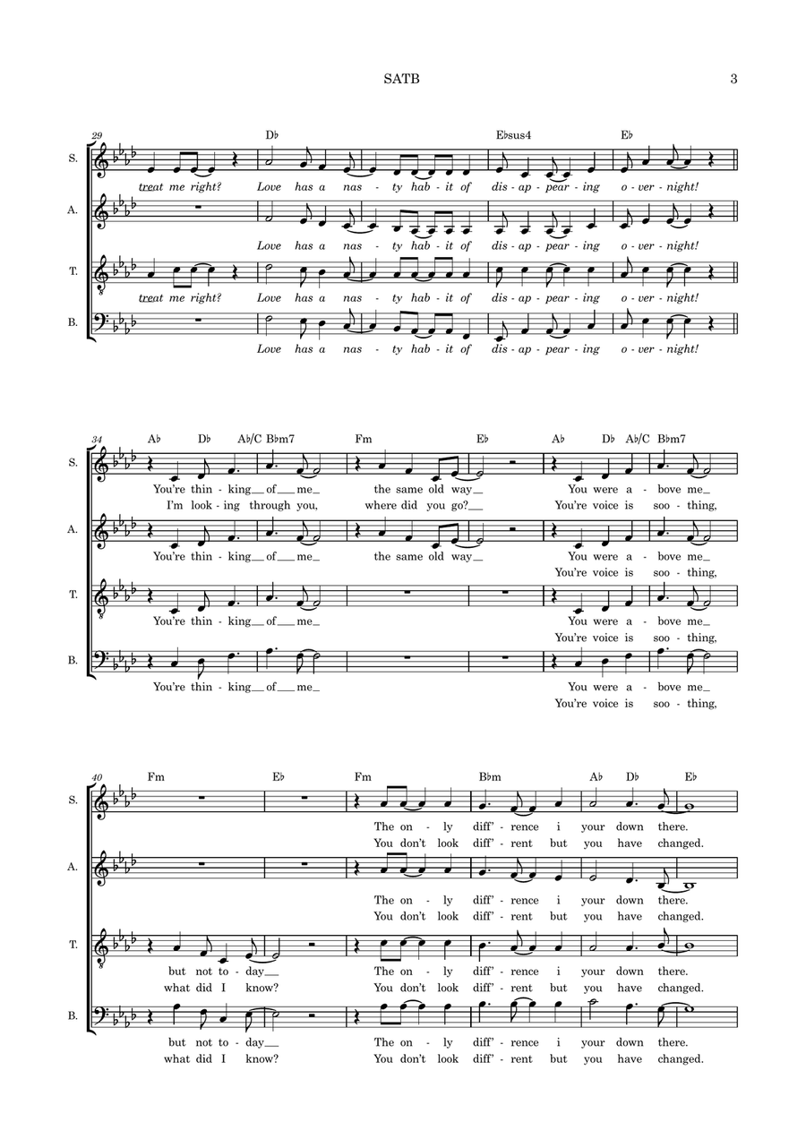I'm Looking Through You 4-Part scores gallery preview page 3