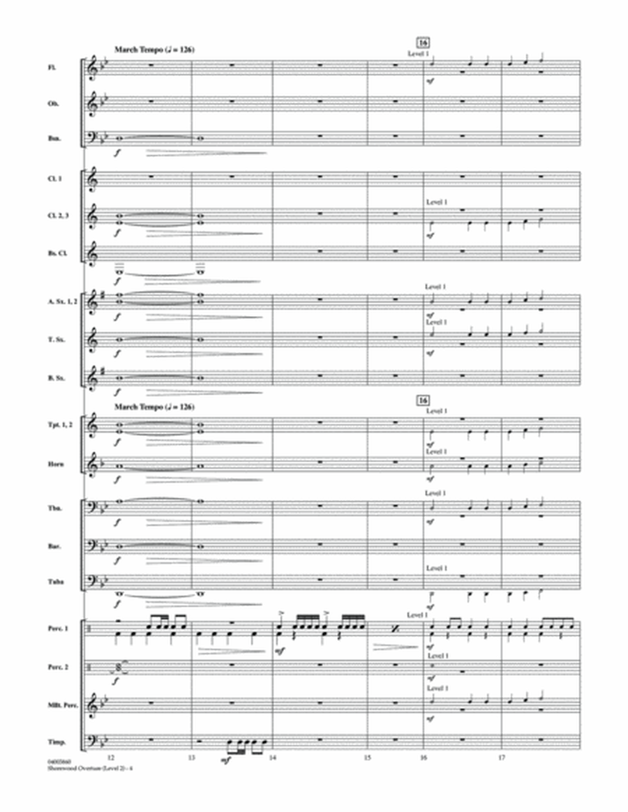 Shorewood Overture (for Multi-level Combined Bands) - Full Score (Level 2)