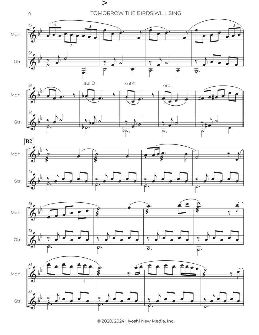 Tomorrow The Birds Will Sing Classical Guitar scores gallery preview page 5