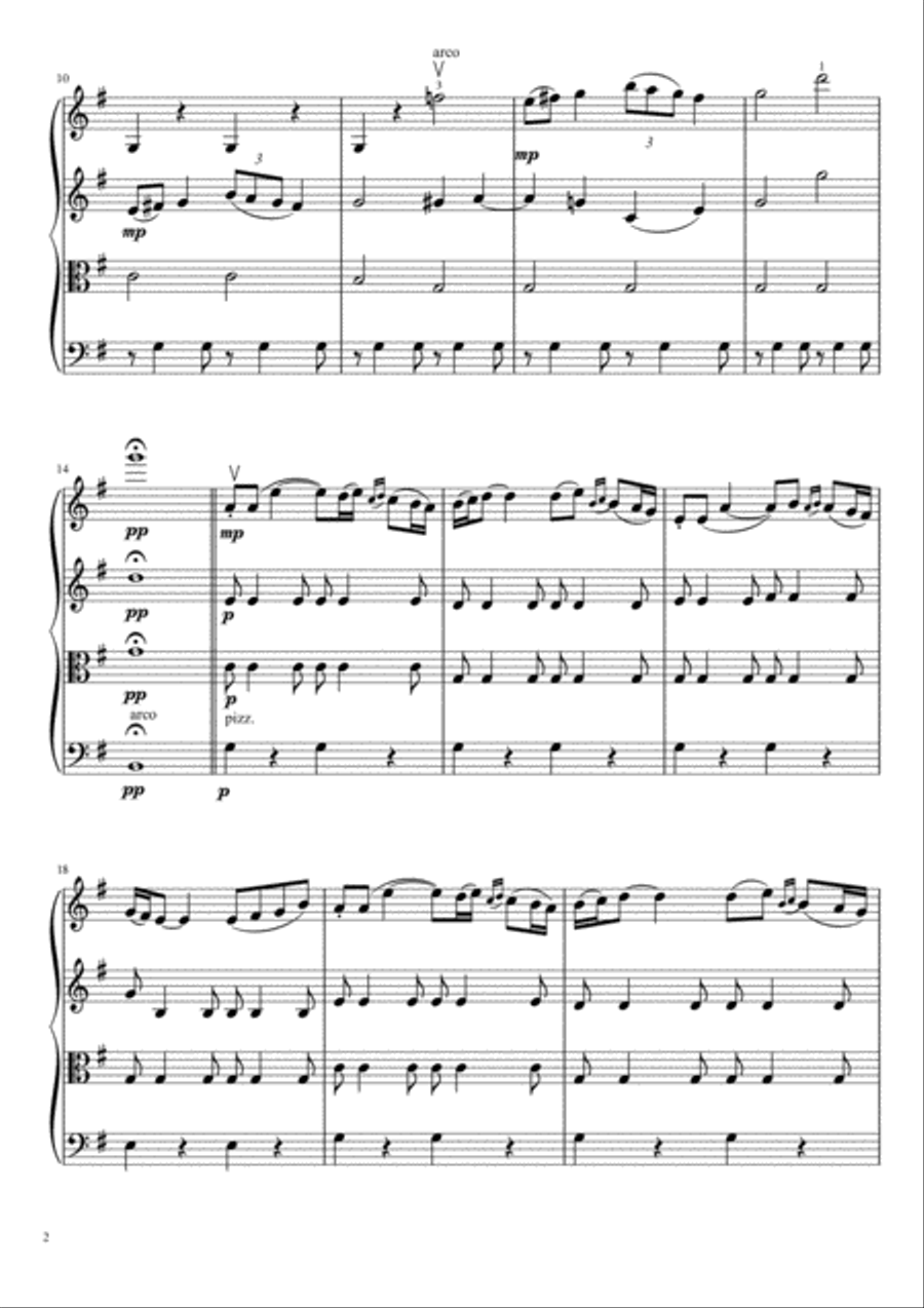 Theme from Polovtsian Dances String Quartet scores gallery preview page 3