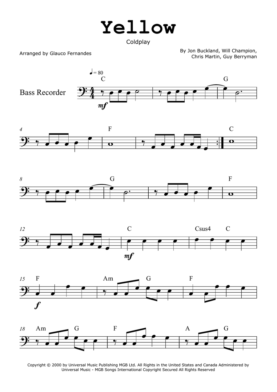 Yellow Chamber Music scores gallery preview page 1