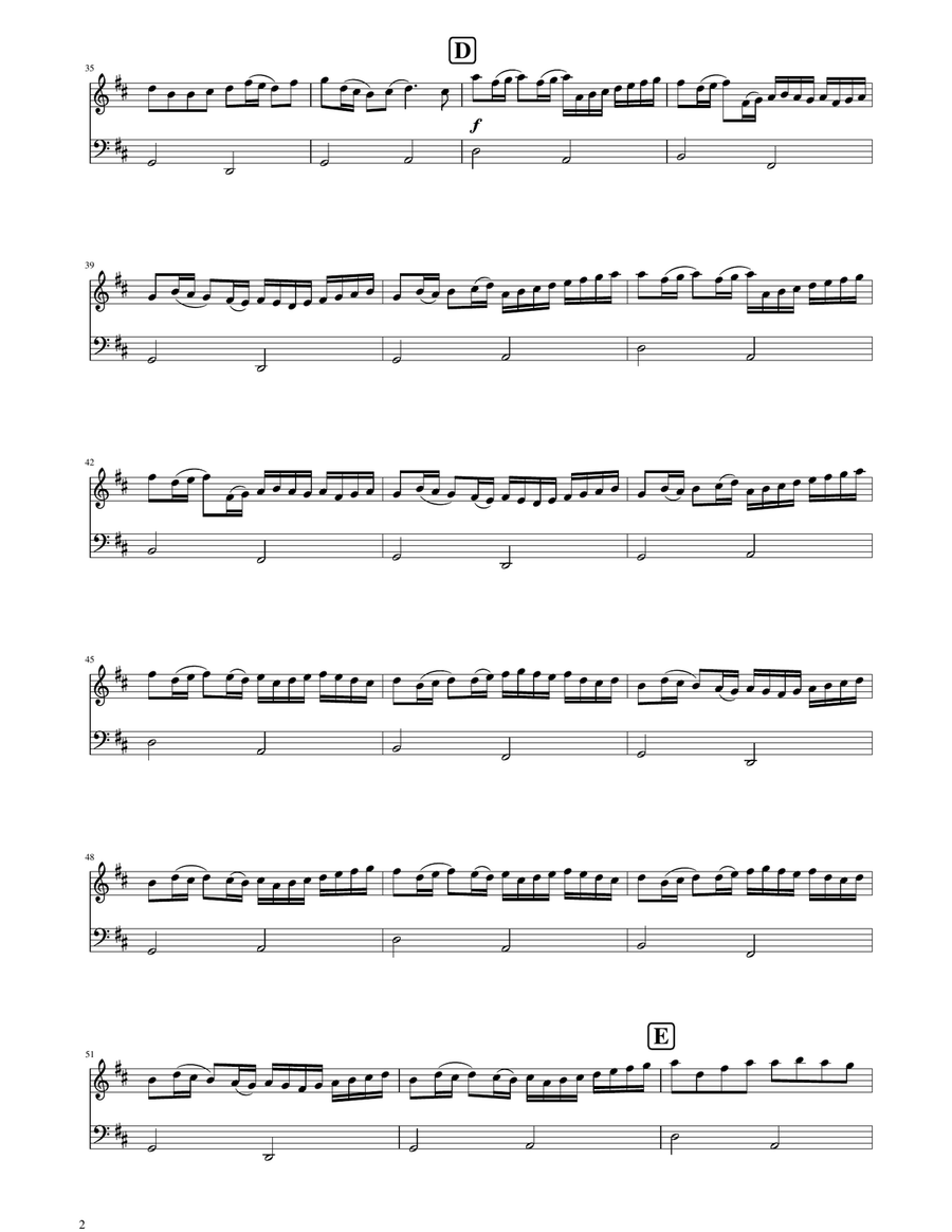 Canon in D - Violin and Cello Duet String Duet scores gallery preview page 2