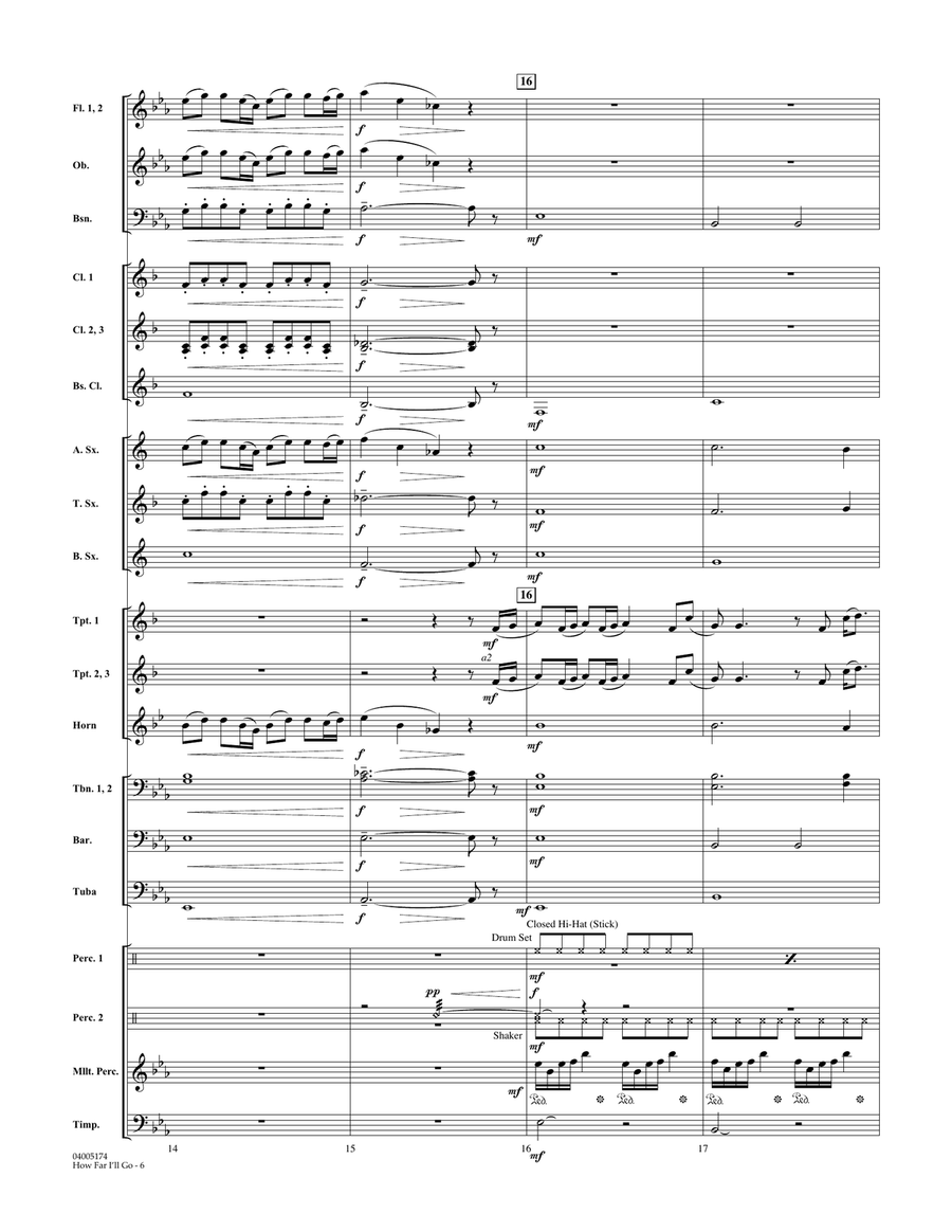 How Far I'll Go (from Moana) - Conductor Score (Full Score) Concert Band scores gallery preview page 5