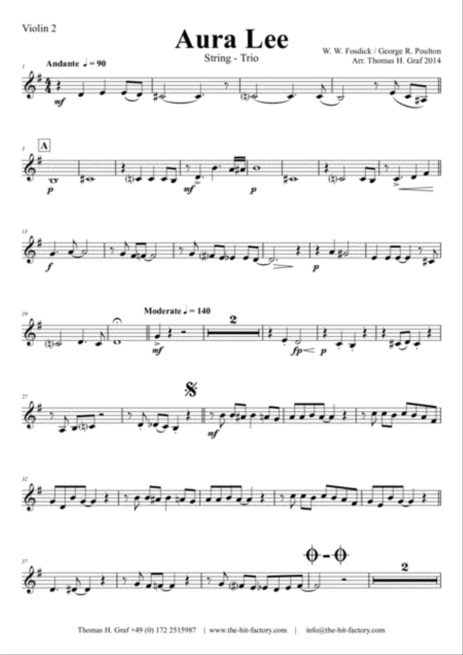 Aura Lee - Love me tender - Elvis - String Trio String Trio scores gallery preview page 6