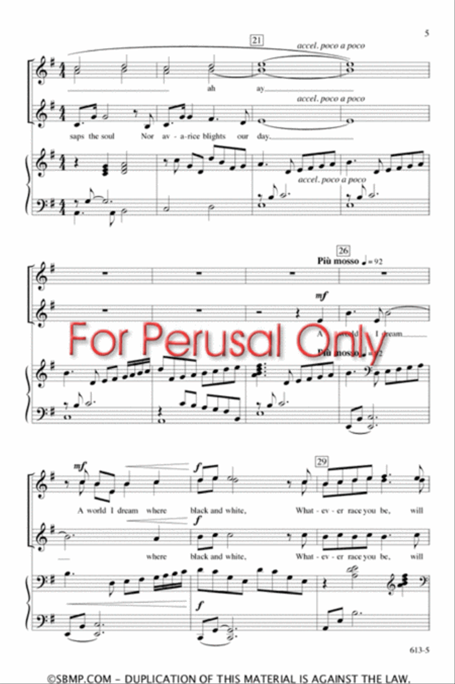I Dream a World - SSAA Octavo SSAA scores gallery preview page 4