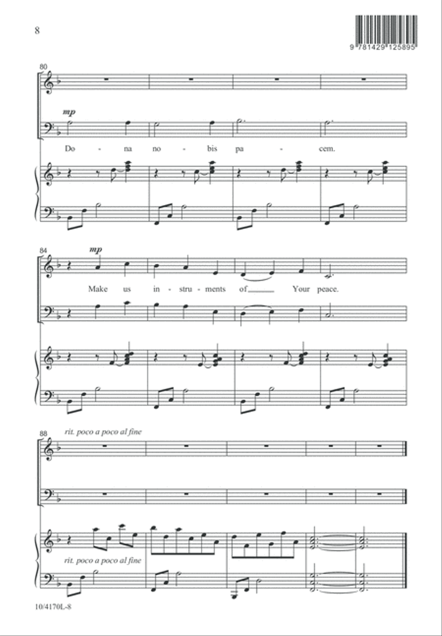 Make Us Instruments of Your Peace 4-Part scores gallery preview page 9