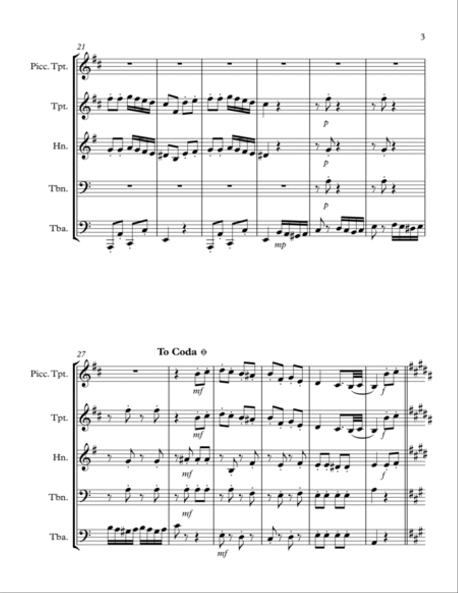 Rondo Alla Turca: Brass Quintet Brass Quintet scores gallery preview page 3