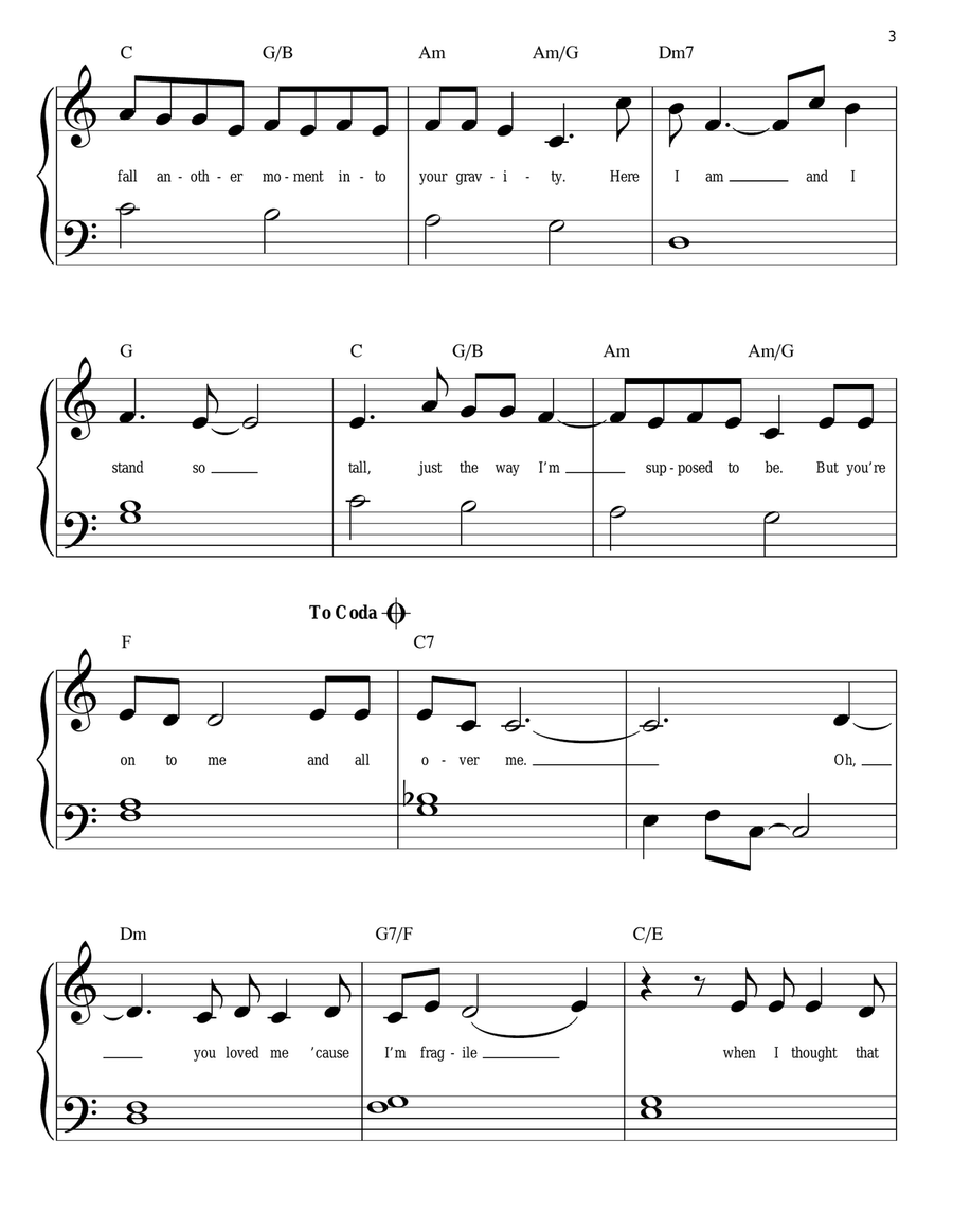 Gravity Easy Piano scores gallery preview page 3