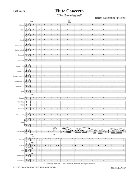 Flute Concerto The Hummingbird Full Orchestral Score and Individual Parts image number null
