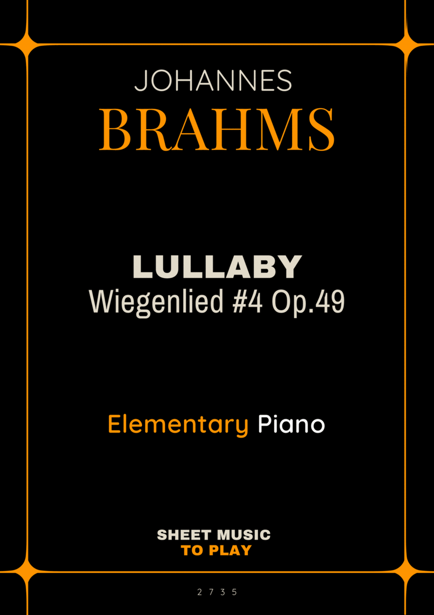 Brahms' Lullaby - Elementary Piano - W/Chords (Full Score) image number null