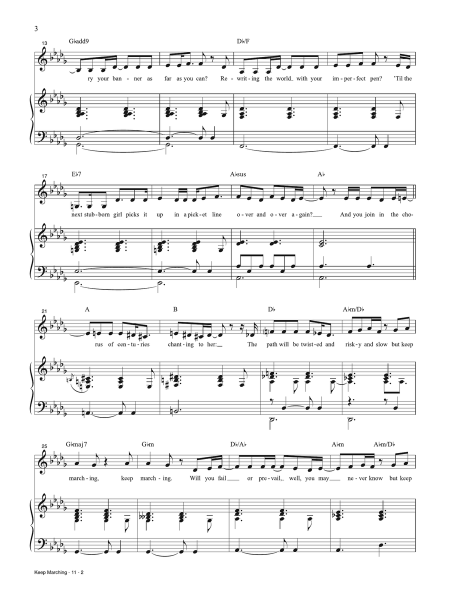 Keep Marching from Suffs Piano, Vocal, Guitar scores gallery preview page 2