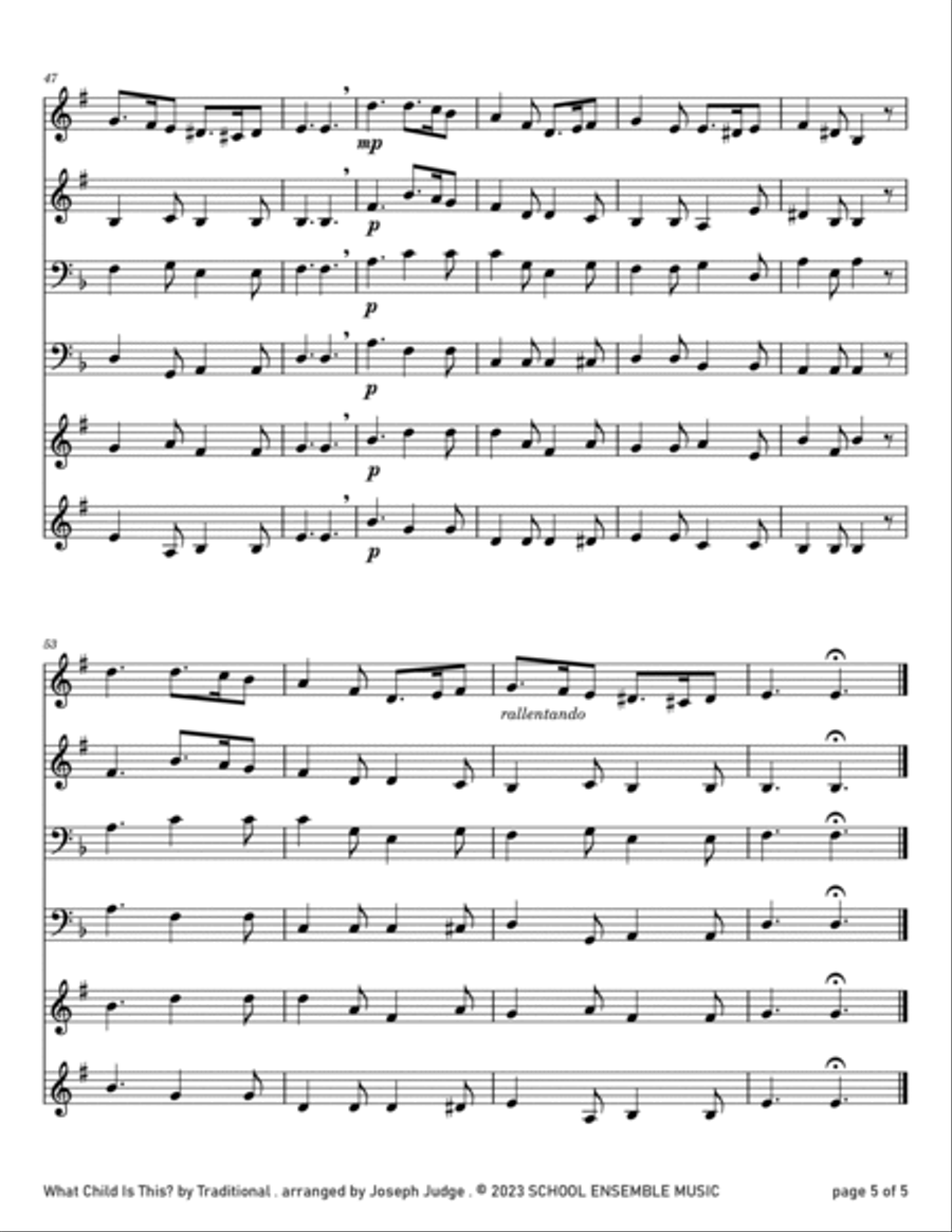 What Child Is This for Brass Quartet in Schools Brass Quartet scores gallery preview page 5