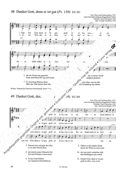 Chorsatze zum Evangelischen Gesangbuch