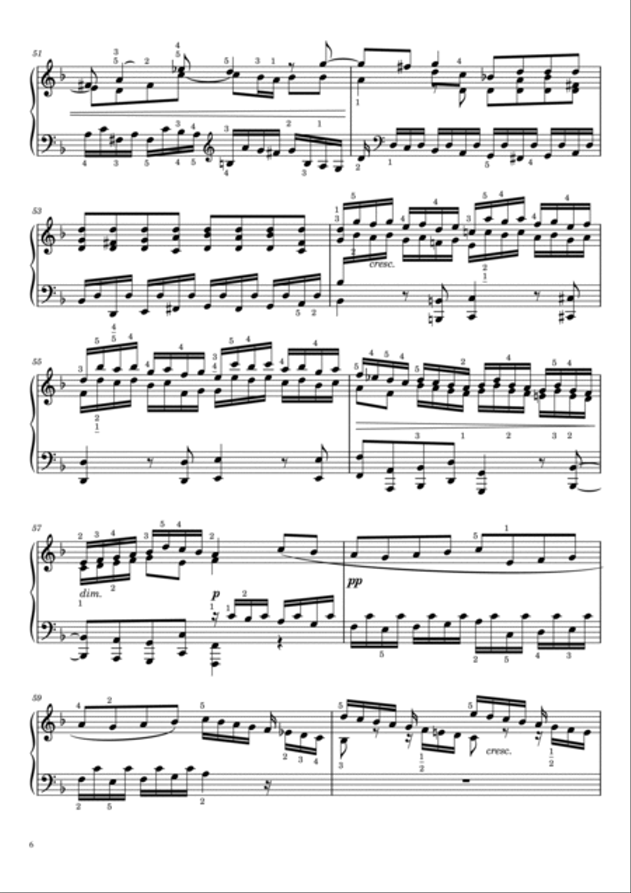 Toccata and Fugue in D Minor,BWV 565,J.S.Bach,Original Edition,With Fingering Piano Solo scores gallery preview page 6