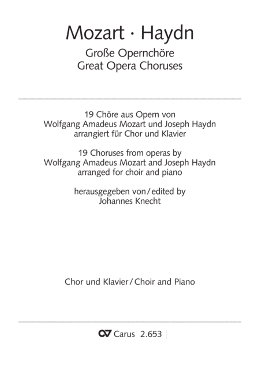 Choral collection Great Opera Choruses - Mozart * Haydn (choir & piano) Choir scores gallery preview page 2
