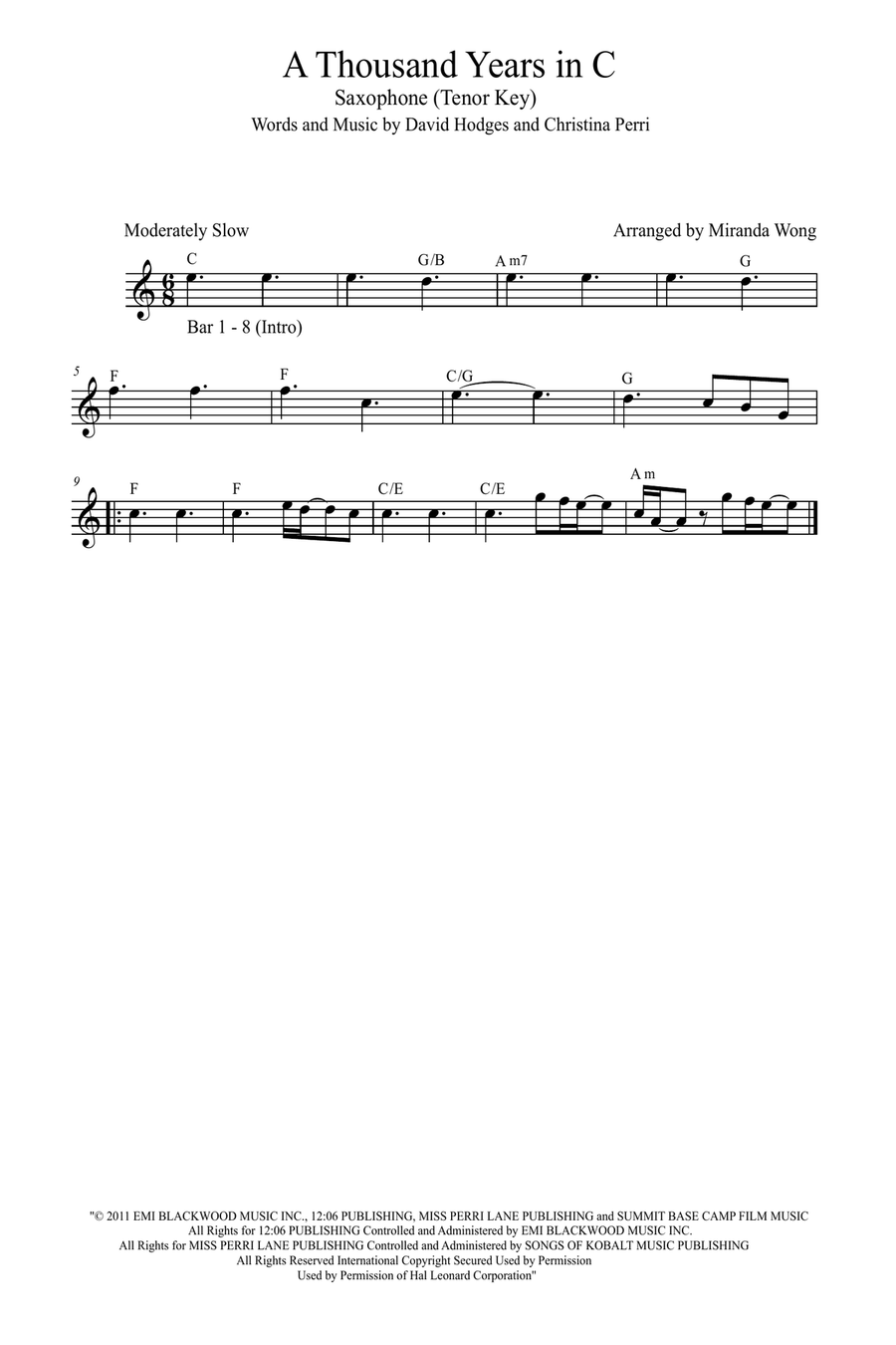 A Thousand Years Small Ensemble scores gallery preview page 1