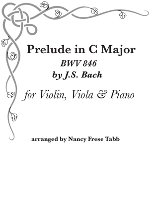 Book cover for Bach Prelude in C Major (BWV 846) arr. for Violin, Viola and Piano