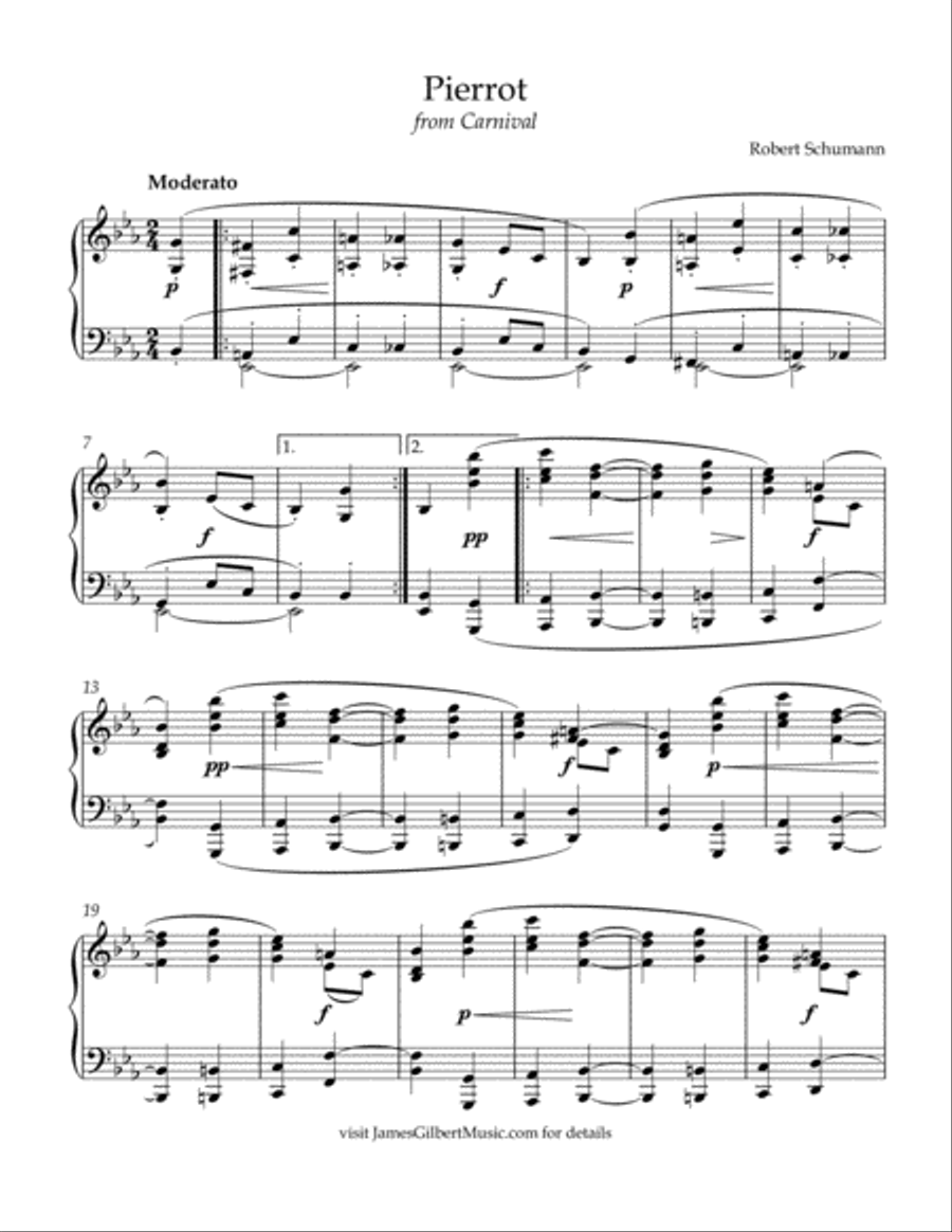 Pierrot from Carnival Pierrot from Carnival Piano Solo scores gallery preview page 2