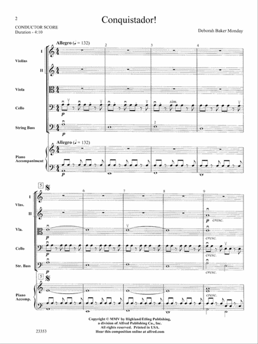 Conquistador!: Score String Orchestra scores gallery preview page 2