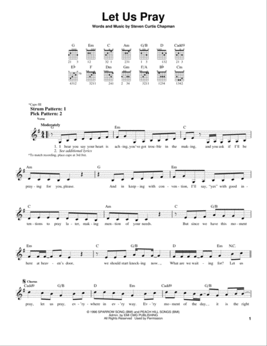 Let Us Pray Let Us Pray Acoustic Guitar scores gallery preview page 1