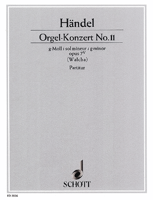 Book cover for Organ Concerto 11 Op. 7, No. 5 G Minor
