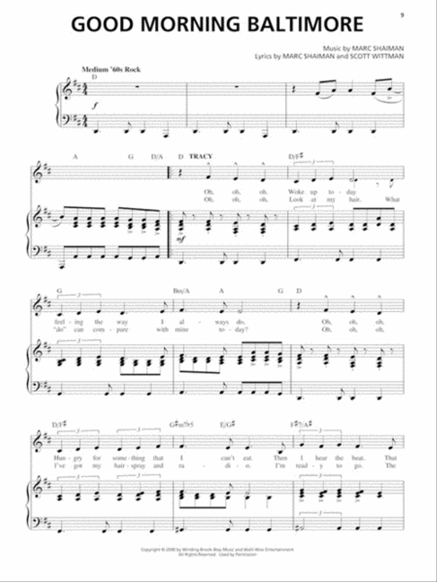 Hairspray Piano, Vocal scores gallery preview page 3