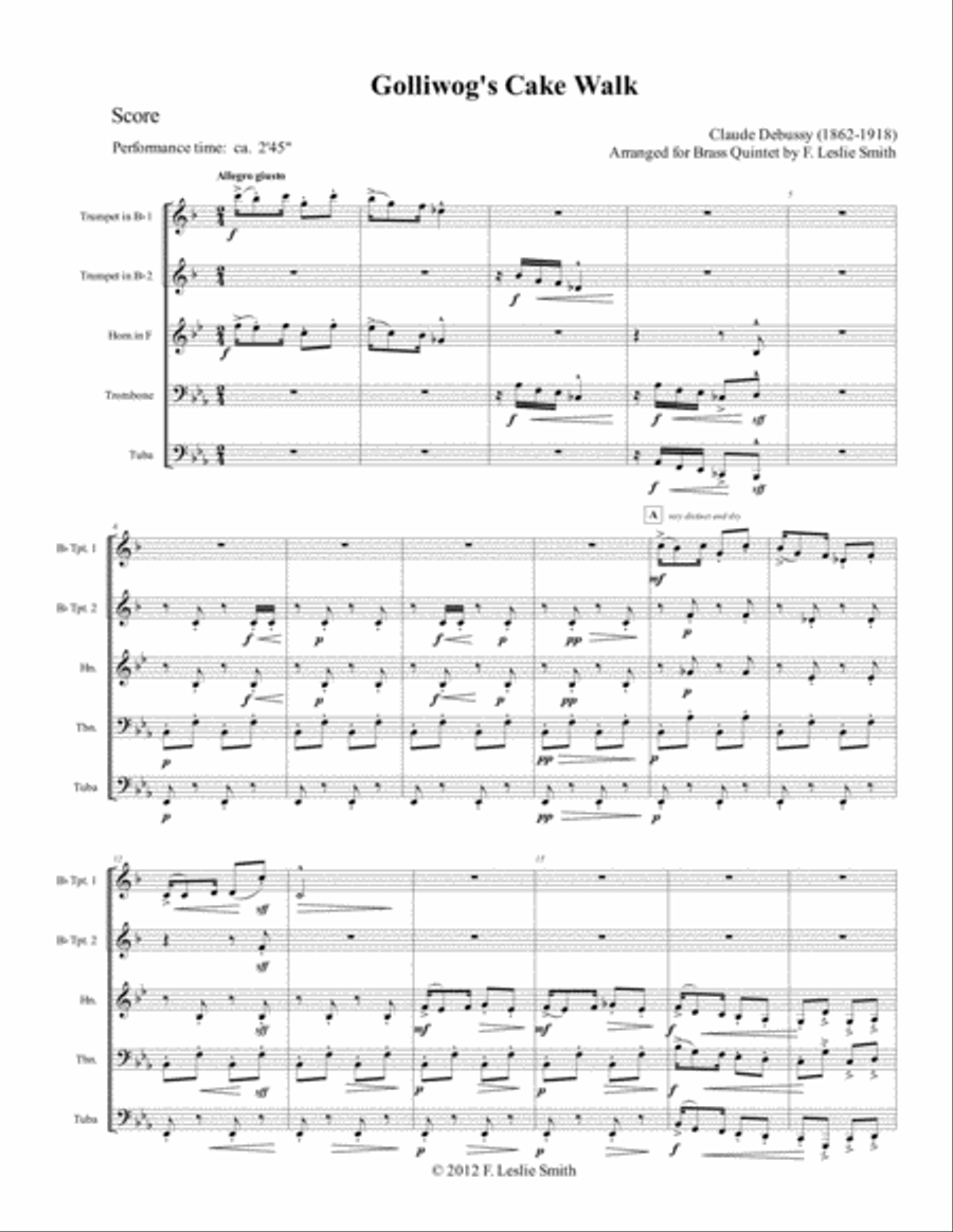 Golliwog's Cake Walk Brass Ensemble scores gallery preview page 2