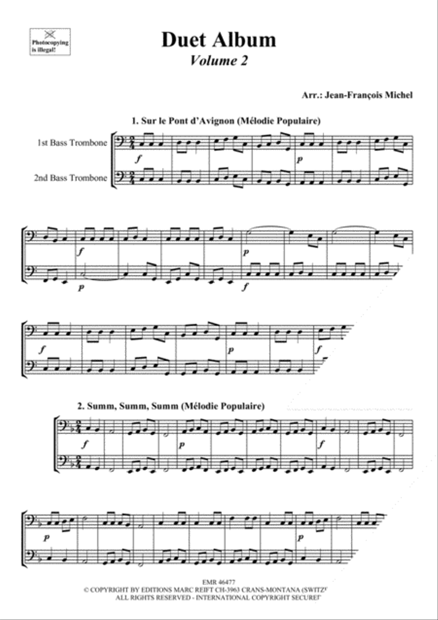 Duet Album Vol. 2 Trombone scores gallery preview page 3