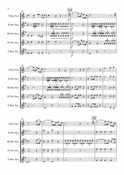 La Marseillaise (National Anthem of France) Saxophone Quintet arr. Adrian Wagner image number null