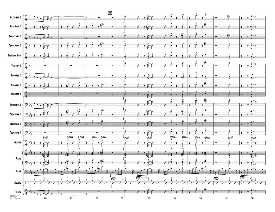 Red Clay - Conductor Score (Full Score) Jazz Ensemble scores gallery preview page 4