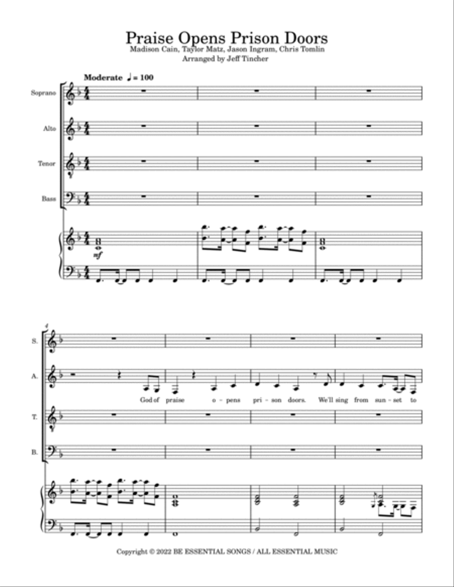 Praise Opens Prison Doors 4-Part scores gallery preview page 2
