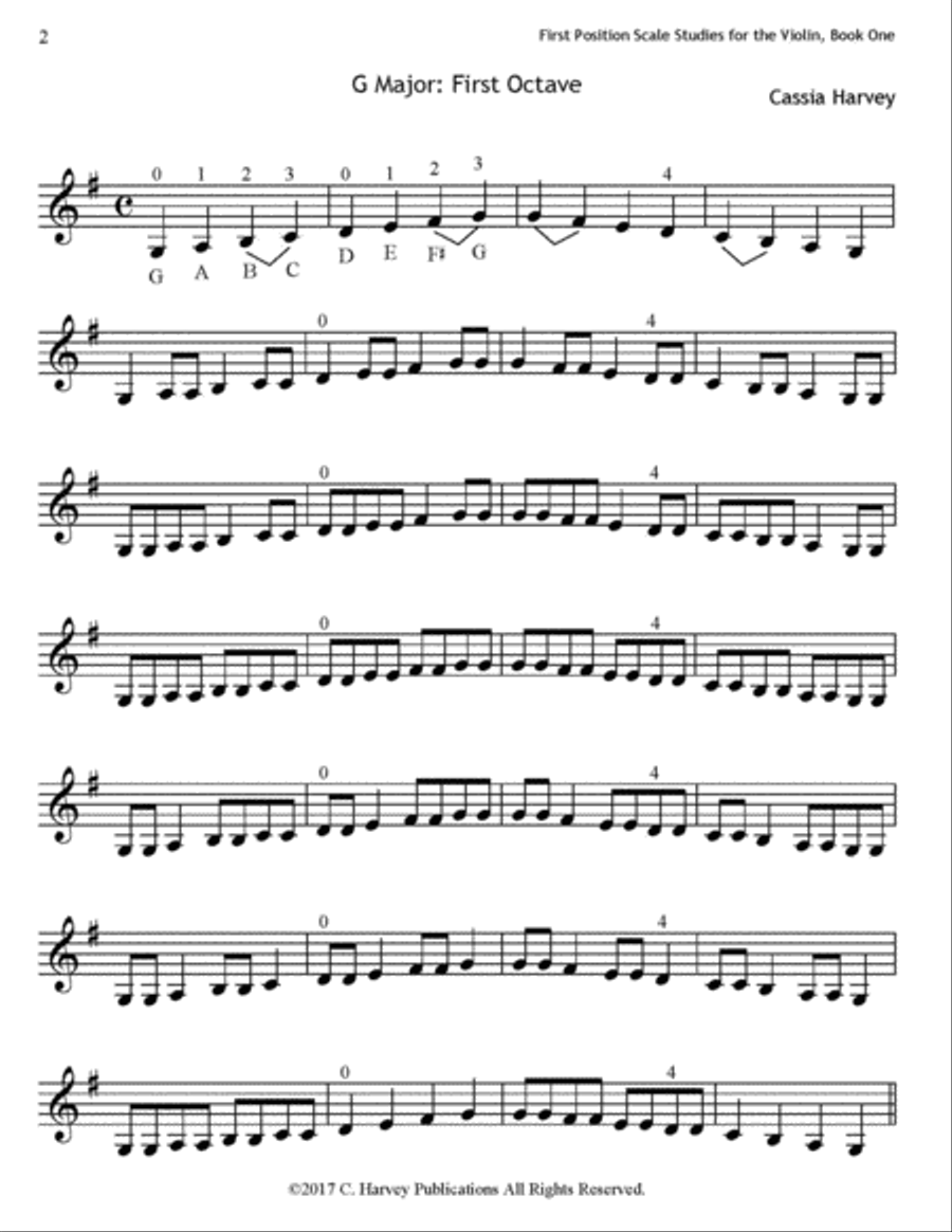 First Position Scale Studies for the Violin, Book One Violin scores gallery preview page 2
