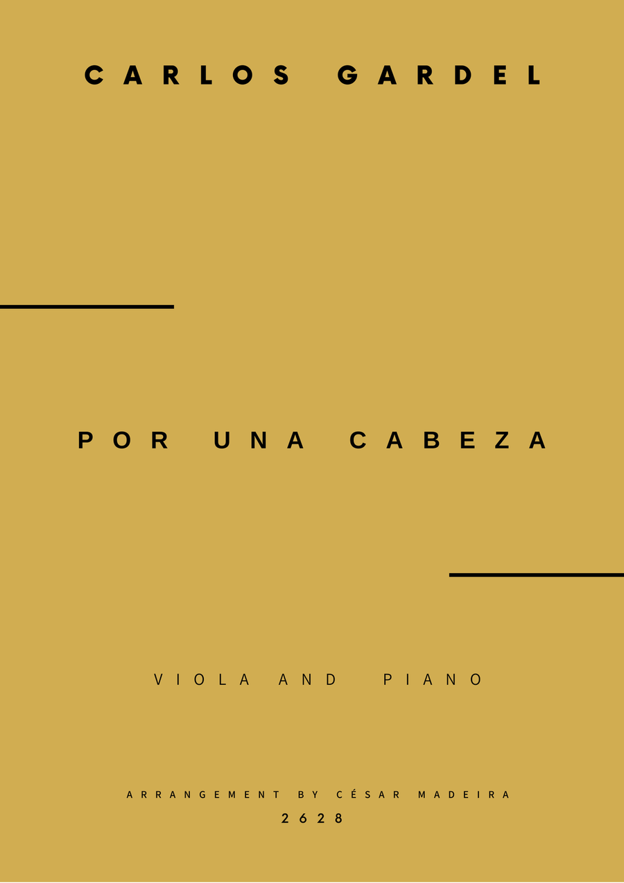 Por Una Cabeza - Viola and Piano - W/Chords (Full Score and Parts) Piano scores gallery preview page 1