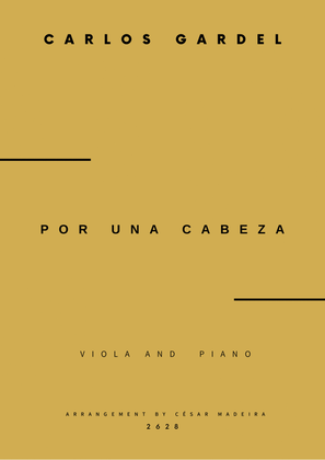 Book cover for Por Una Cabeza - Viola and Piano - W/Chords (Full Score and Parts)