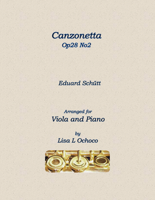 Canzonetta Op28 No2 for Viola and Piano