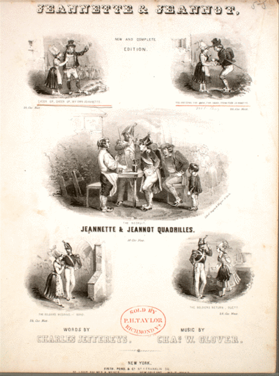 Jeannette & Jeannot. Cheer Up, Cheer Up, My Own Jeannette. The Conscript's Reply Voice scores gallery preview page 1