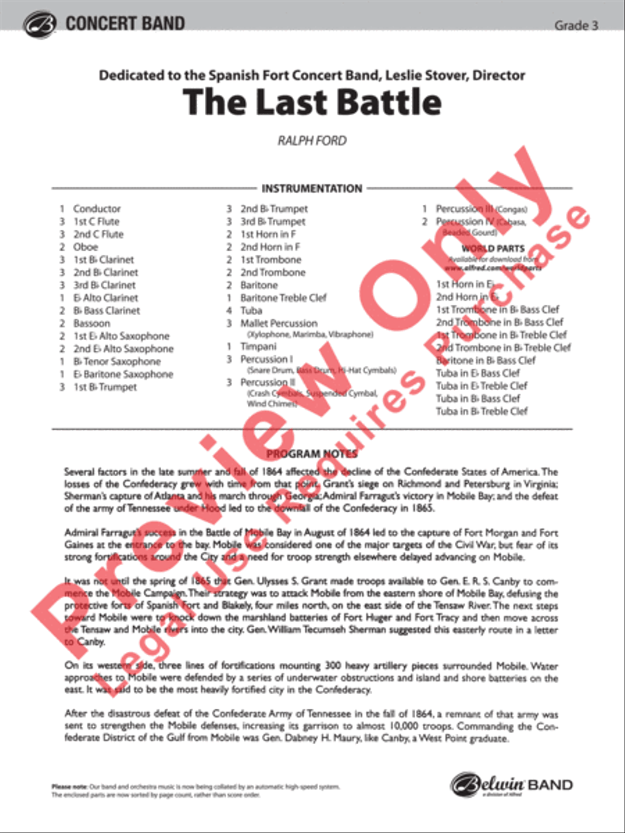 The Last Battle Concert Band scores gallery preview page 2